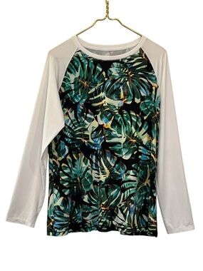 Reel Legends Reel-Tec Tropical Leaf Print Performance Top XL
